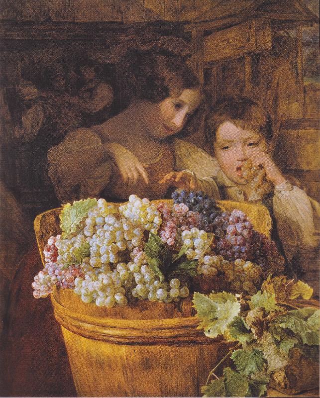 Ferdinand Georg Waldmuller Children in the press house oil painting image